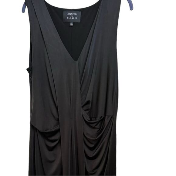 JASON WU X ELOQUII LITTLE BLACK DRESS TIMELESS SLEEVELESS DRAPED V NECK MIDI 16 - Picture 11 of 13